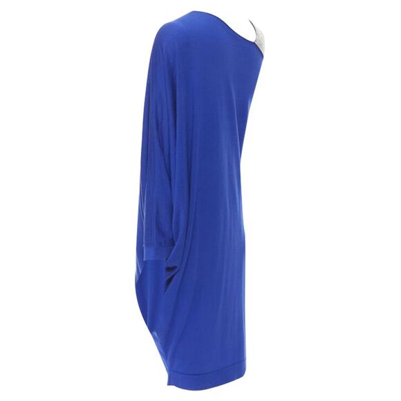 Balmain wool crystal rhinestone strap asymmetric dress - Picture 6 of 6